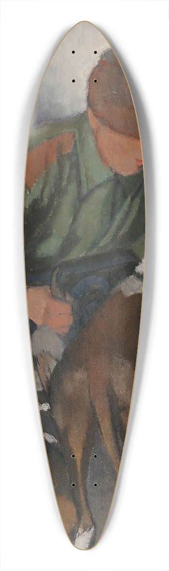 Alvar Cawn - Hunter with His Hound 39.3 inch art pintail longboard deck
