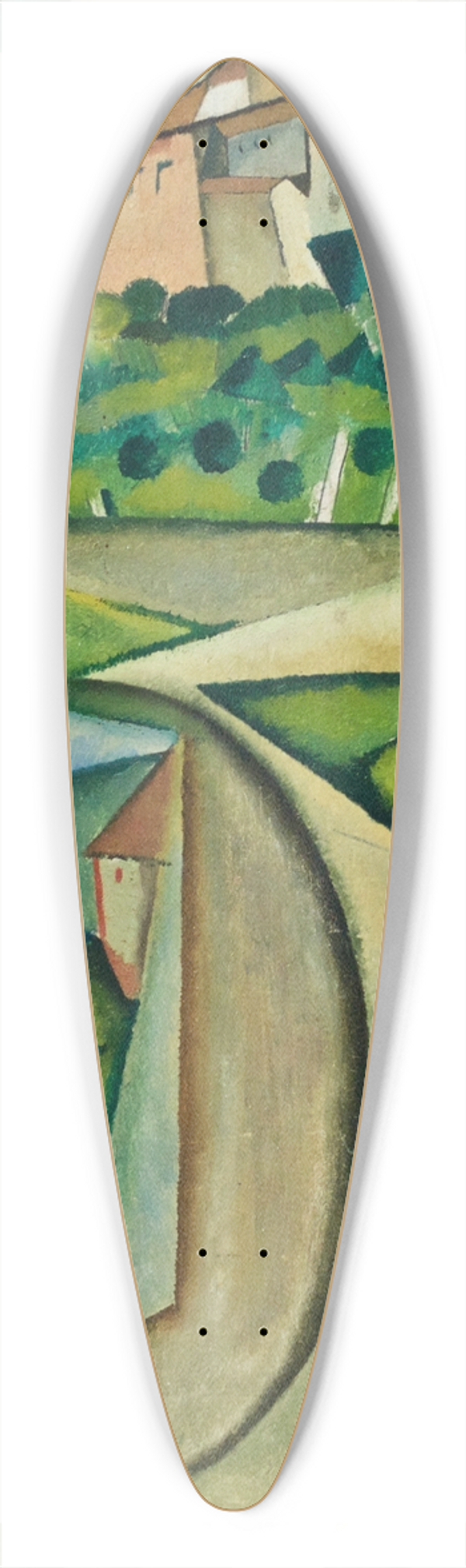 Amadeo de Souza-Cardoso - Manhufe Landscape 39.3 inch art pintail longboard deck