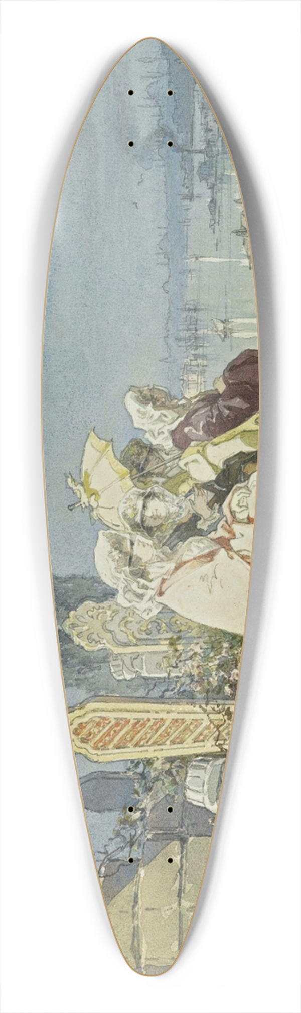 Amadeo Preziosi - Italian Ladies At Eyp 39.3 inch art pintail longboard deck