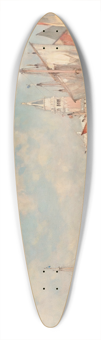 Amde Rosier - Boats in front of St. Marks Square, St Maria della Salute beyond 39.3 inch art pintail longboard deck