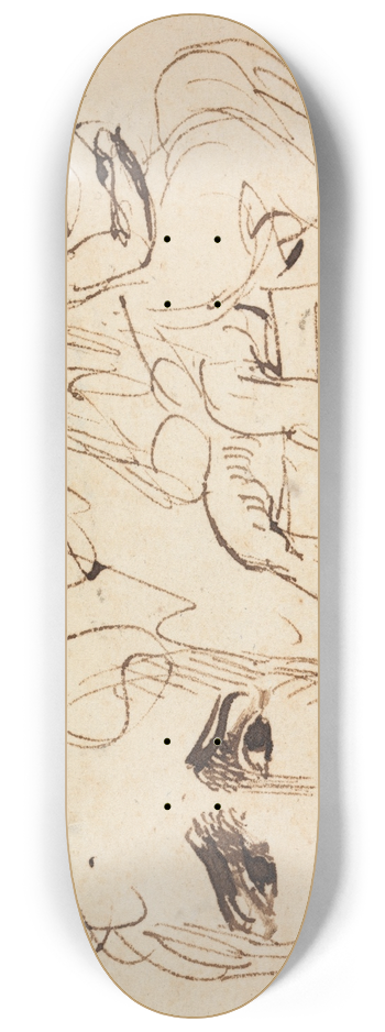 Benjamin Robert Haydon - Portrait Sketch and Seated Figures 8.25 inch art skate deck