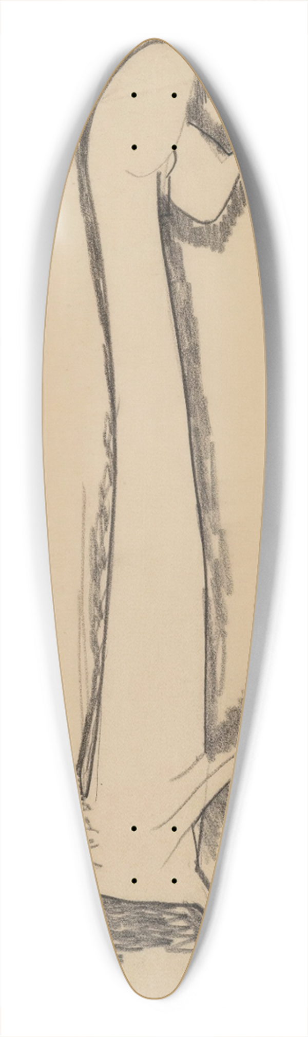 Amedeo Modigliani - Lion de profile 39.3 inch art pintail longboard deck