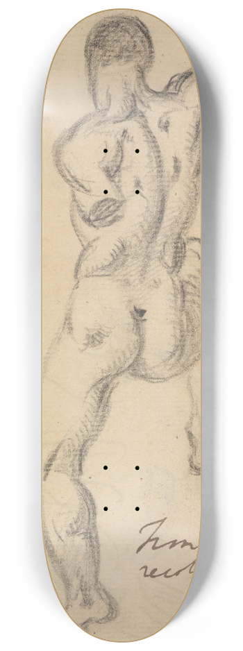 Benjamin Robert Haydon - Rear View Figure Study of a Male Nude 8.25 inch art skate deck