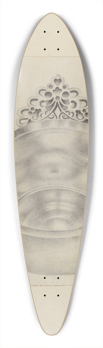 Amelia Tuccio - Silver Bowl 39.3 inch art pintail longboard deck