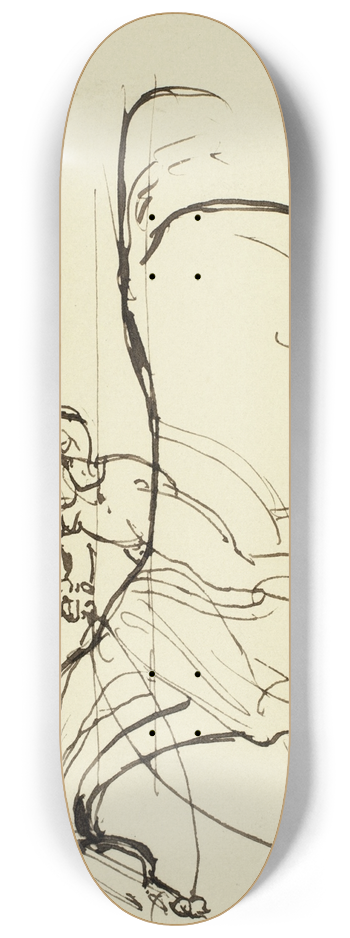Benjamin Robert Haydon - Sketch of Horse and Rider 8.25 inch art skate deck