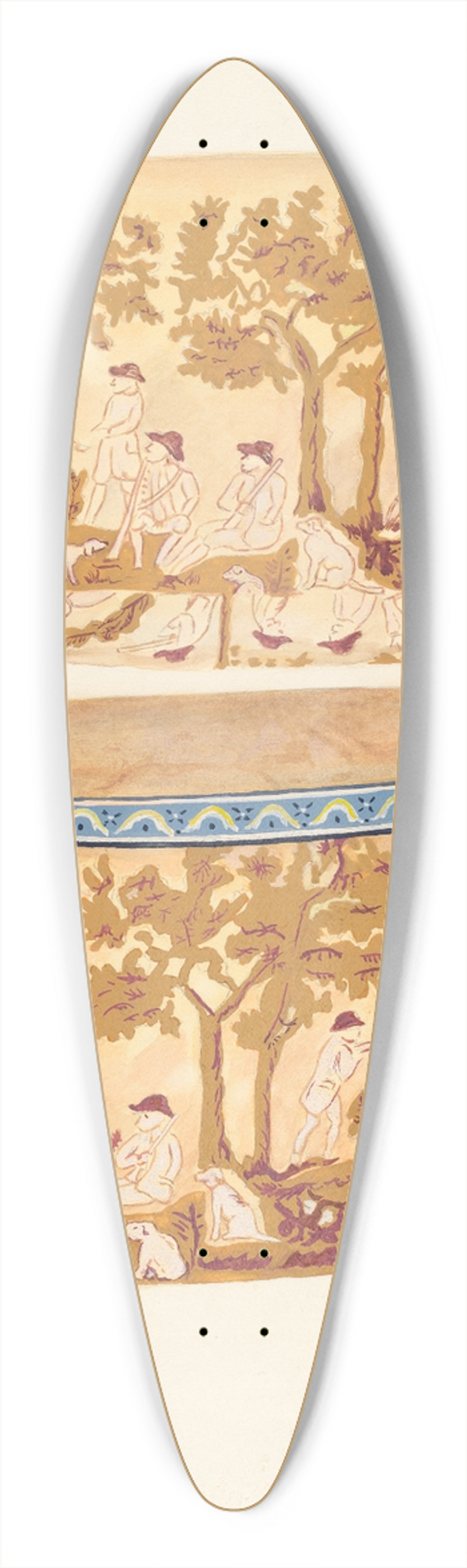 American 20th Century - Bandbox 39.3 inch art pintail longboard deck