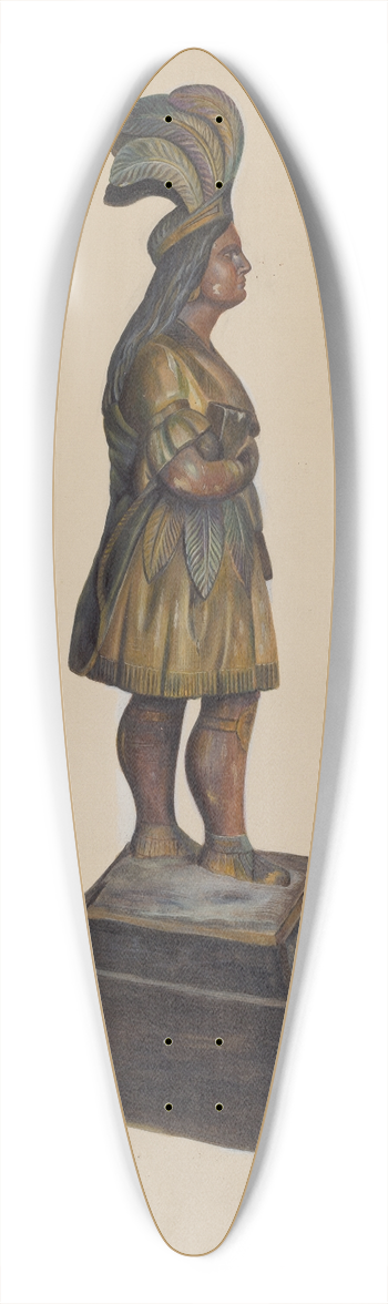 American 20th Century - Cigar Store Indian 39.3 inch art pintail longboard deck