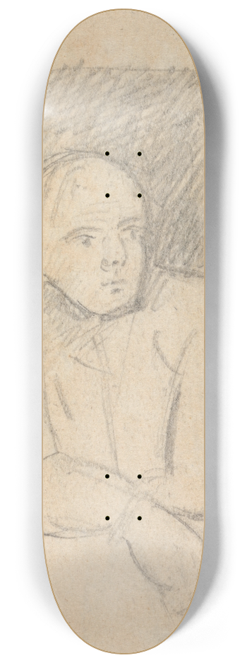 Benjamin Robert Haydon - Study of a Figure Leaning out of a Window 8.25 inch art skate deck