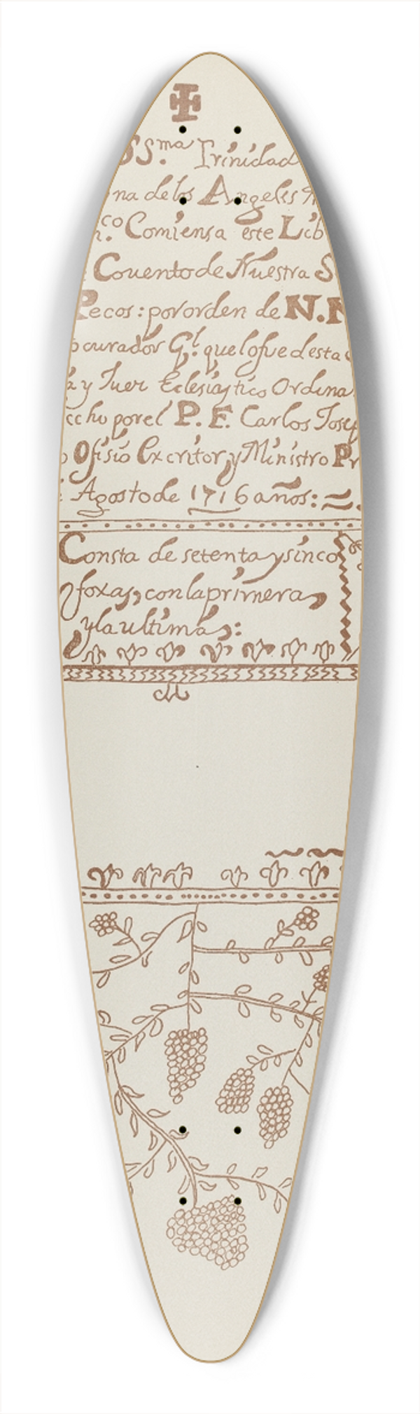 American 20th Century - Plate 3  Pecos Book of Visitations  From Portfolio Spanish Colonial Designs of New Mexico 39.3 inch art pintail longboard deck