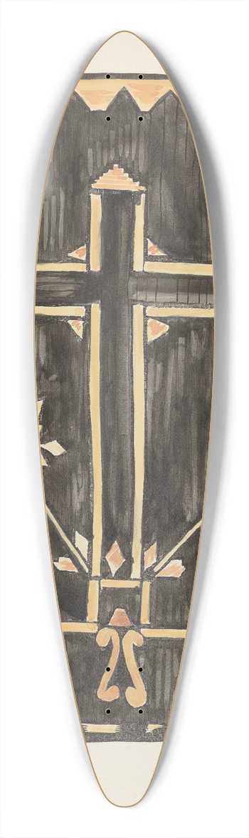 American 20th Century - Plate 46  Straw Applique Design  From Portfolio Spanish Colonial Designs of New Mexico 39.3 inch art pintail longboard deck