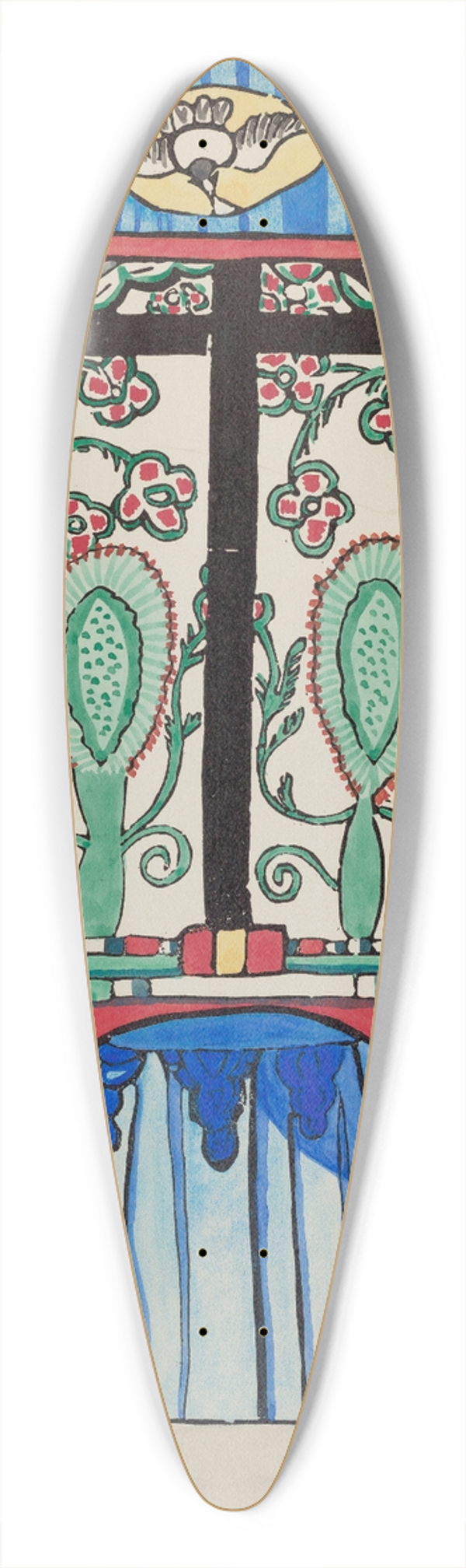American 20th Century - Plate 5  Main Altarpiece, Santa Cruz  From Portfolio Spanish Colonial Designs of New Mexico 39.3 inch art pintail longboard deck