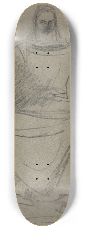 Benjamin Robert Haydon - Study of a Seated Male Figure 8.25 inch art skate deck