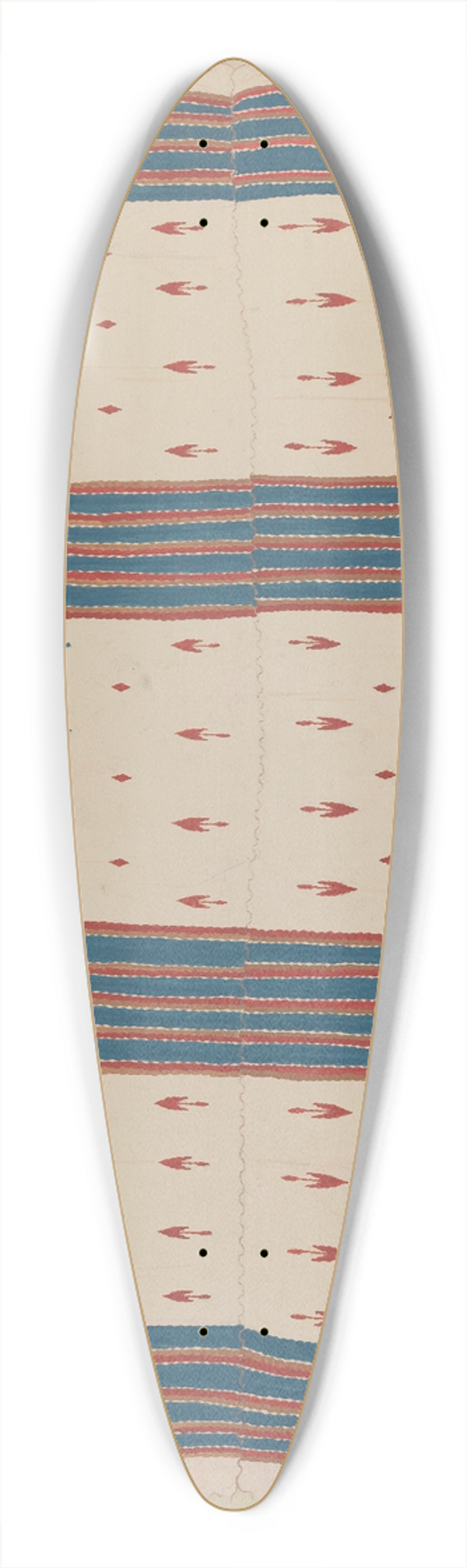 American 20th Century - Textile 39.3 inch art pintail longboard deck