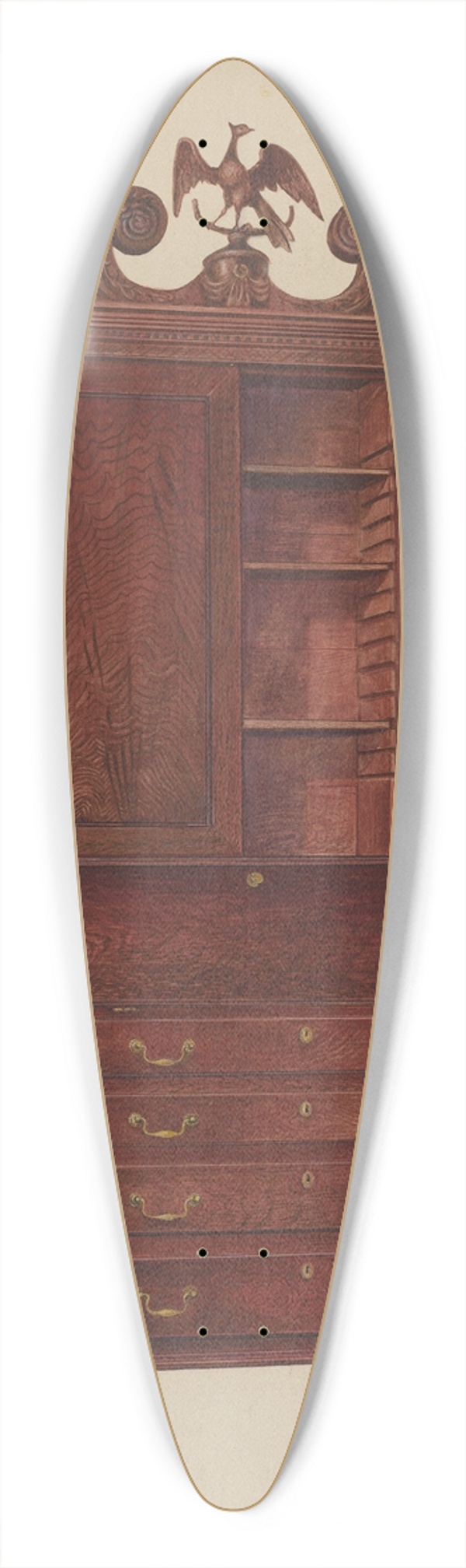 Amos C. Brinton - Chippendale Secretary 39.3 inch art pintail longboard deck