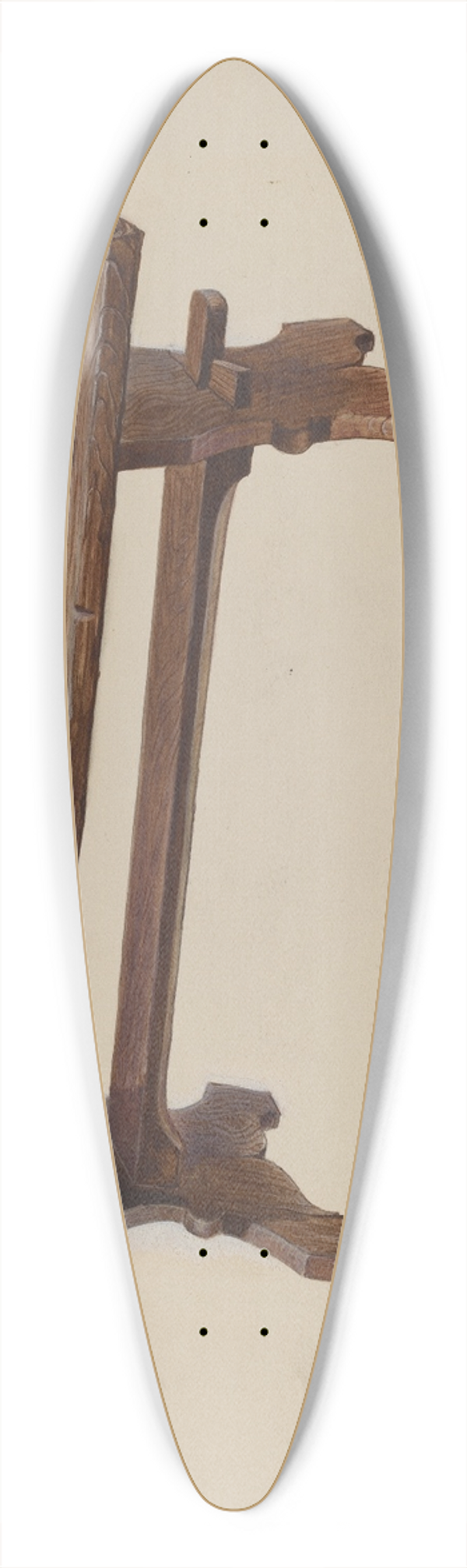 Amos C. Brinton - Moravian Church Bench 39.3 inch art pintail longboard deck
