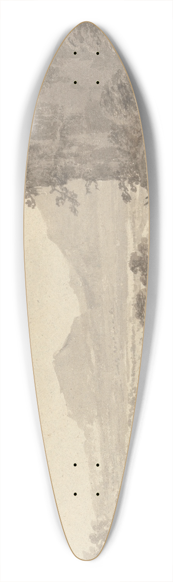 Amos Green - Classical Landscape 39.3 inch art pintail longboard deck