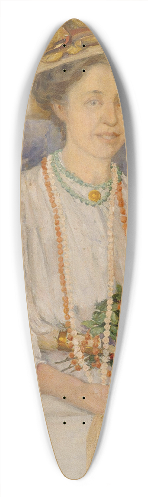 Anders Castus Svarstad - Portrait of Ingeborg Lercke 39.3 inch art pintail longboard deck