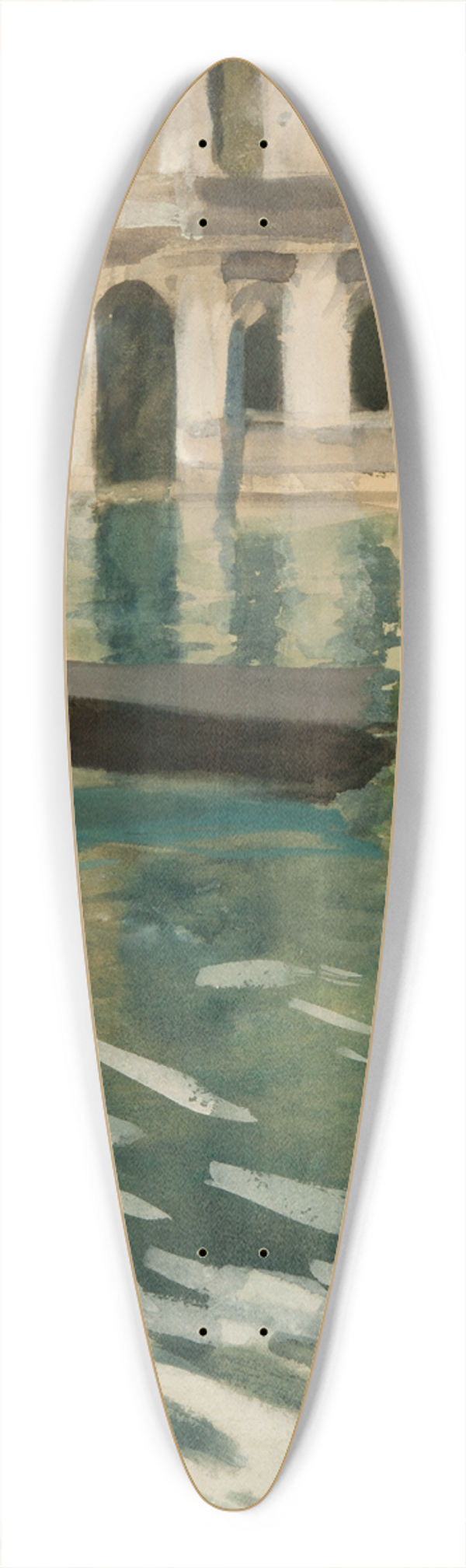 Anders Zorn - Gondola, Venice 39.3 inch art pintail longboard deck
