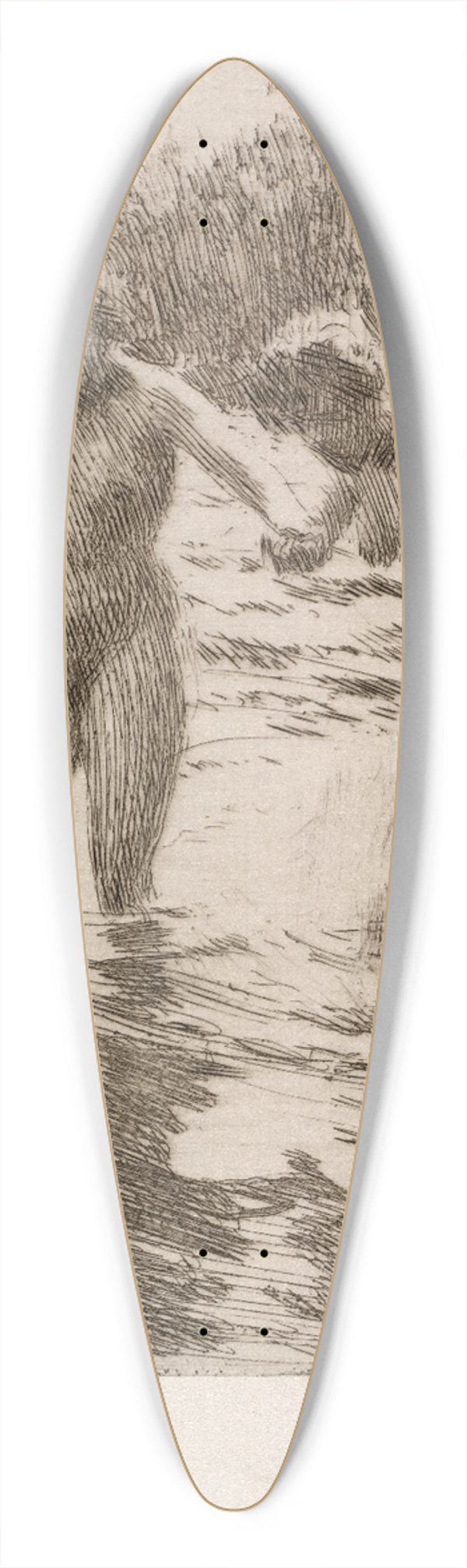 Anders Zorn - Two Bathers 39.3 inch art pintail longboard deck
