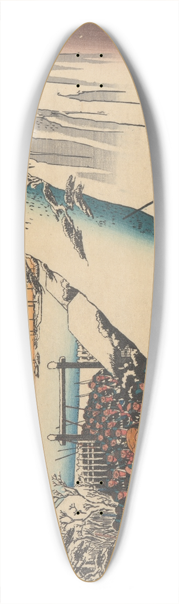 And Hiroshige - Army Rounding Hill in Snow 39.3 inch art pintail longboard deck