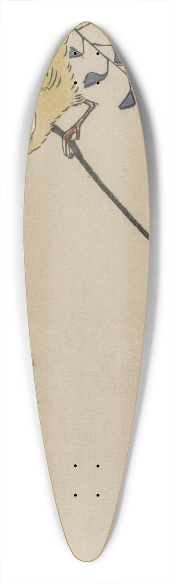 And Hiroshige - Canary and Wisteria 39.3 inch art pintail longboard deck