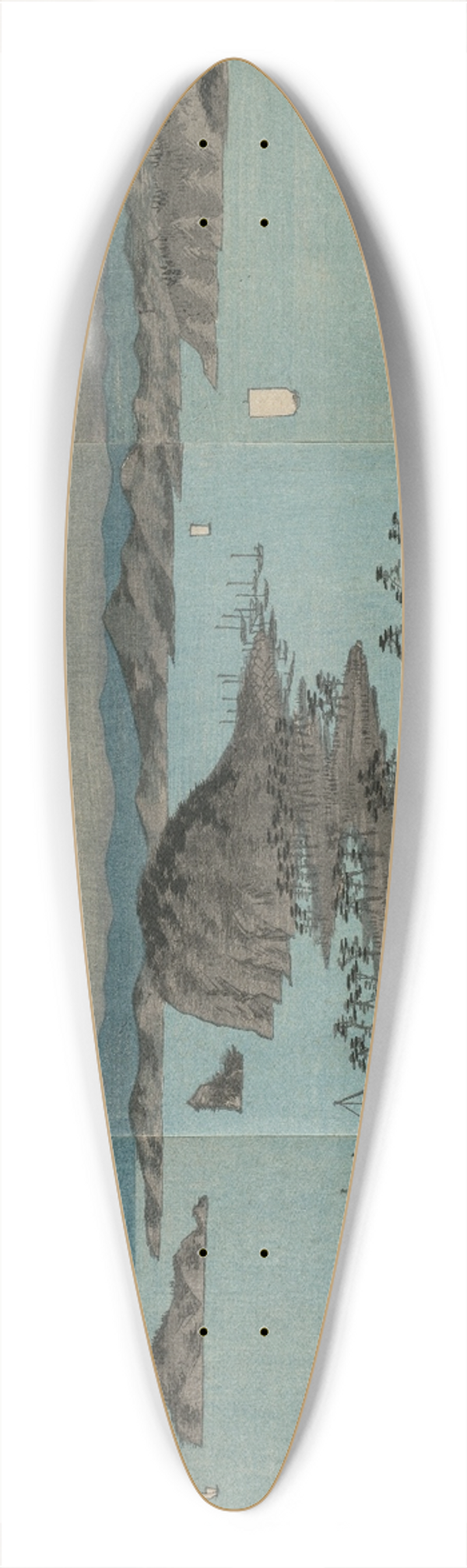 And Hiroshige - Eight Views of Kanazawa at Night 39.3 inch art pintail longboard deck