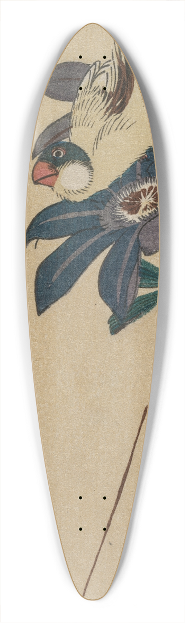 And Hiroshige - Grosbeak and Clematis 39.3 inch art pintail longboard deck