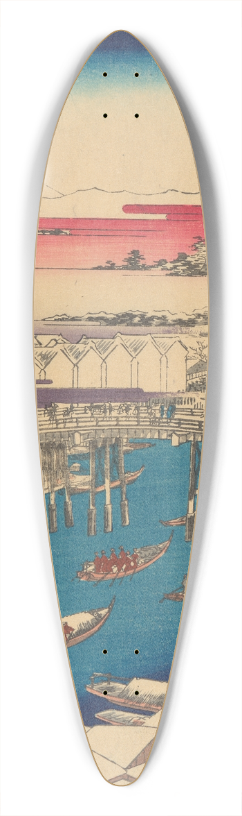 And Hiroshige - Nihonbashi; Clearing Weather after Snow (Nihonbashi Yukibare) 39.3 inch art pintail longboard deck