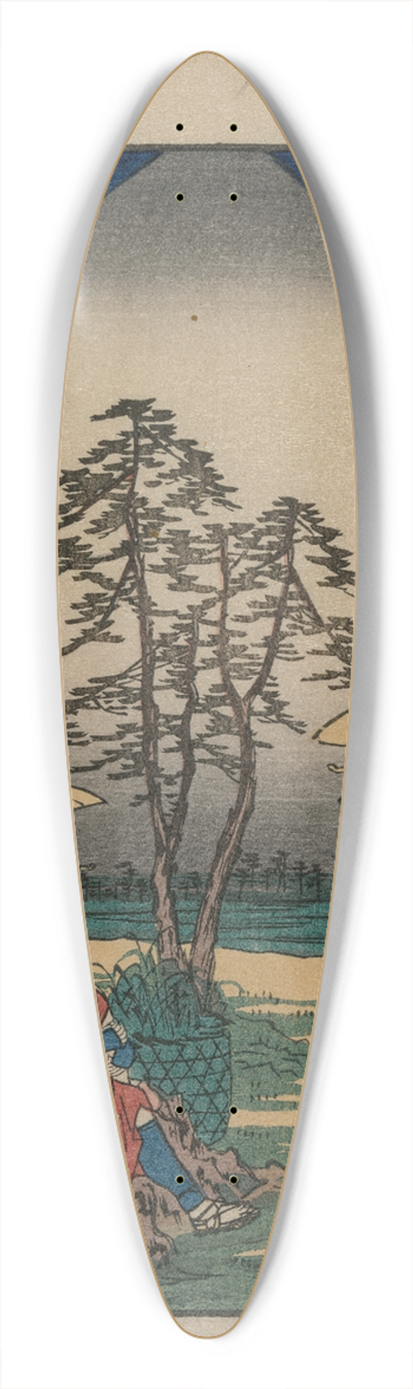 And Hiroshige - The Fifty-Three Stations of the Tokaido: Hara 39.3 inch art pintail longboard deck