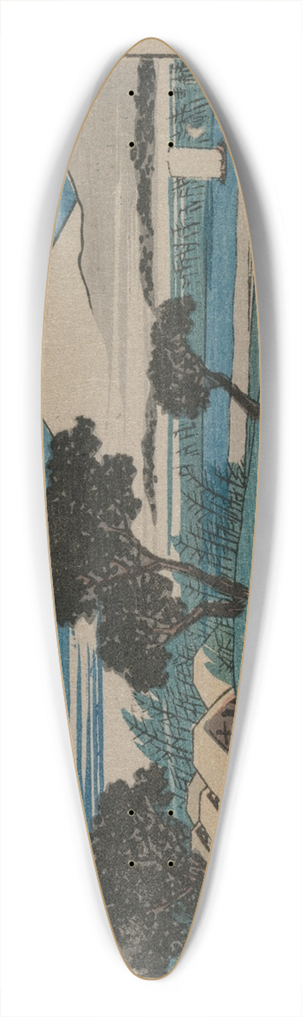 And Hiroshige - The Fifty-Three Stations of the Tokaido: Hiratsuka 39.3 inch art pintail longboard deck