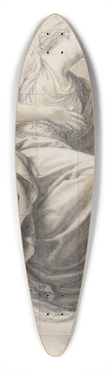 Andrea Appiani - Kvinde med murkrone, siddende i en vogn , ved hendes side et overfldighedshorn 39.3 inch art pintail longboard deck