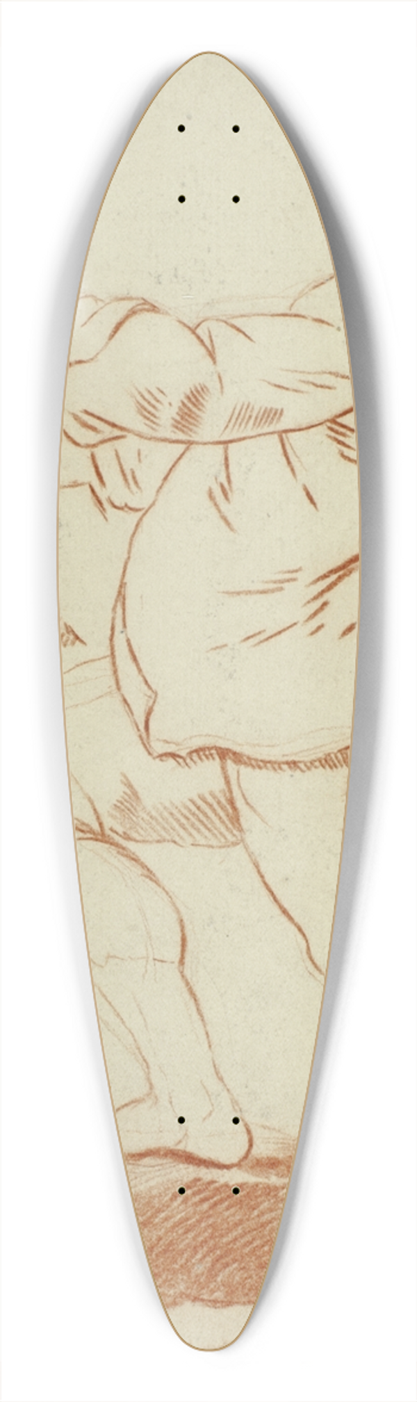 Andrea Lilio - Boy Holding Staff 39.3 inch art pintail longboard deck