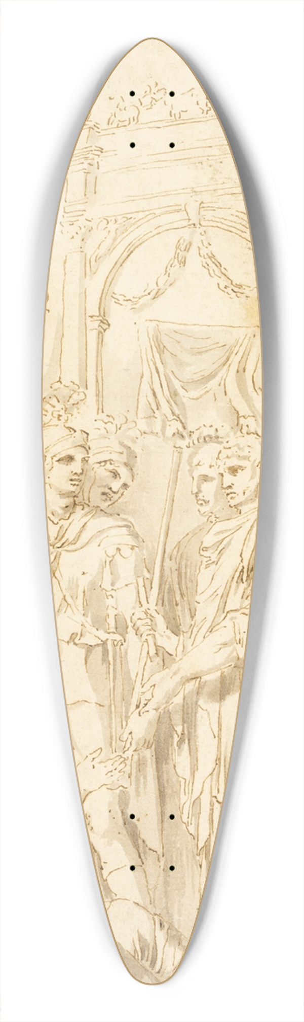 Andrea Mantegna - Roman Senators and Soldiers 39.3 inch art pintail longboard deck