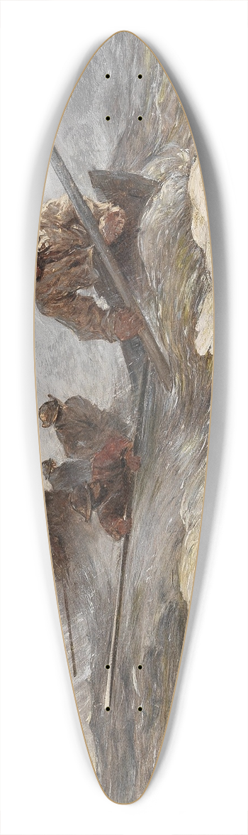 Andreas Achenbach - Rescue at Sea 39.3 inch art pintail longboard deck