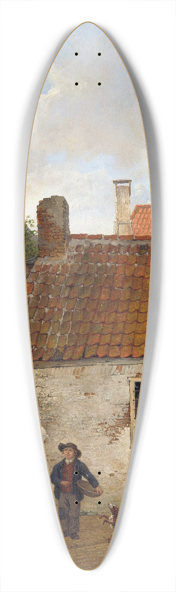Andreas Schelfhout - Inner Courtyard 39.3 inch art pintail longboard deck