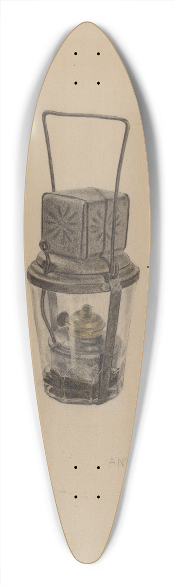 Andrew Topolosky - Oil Lamp 39.3 inch art pintail longboard deck