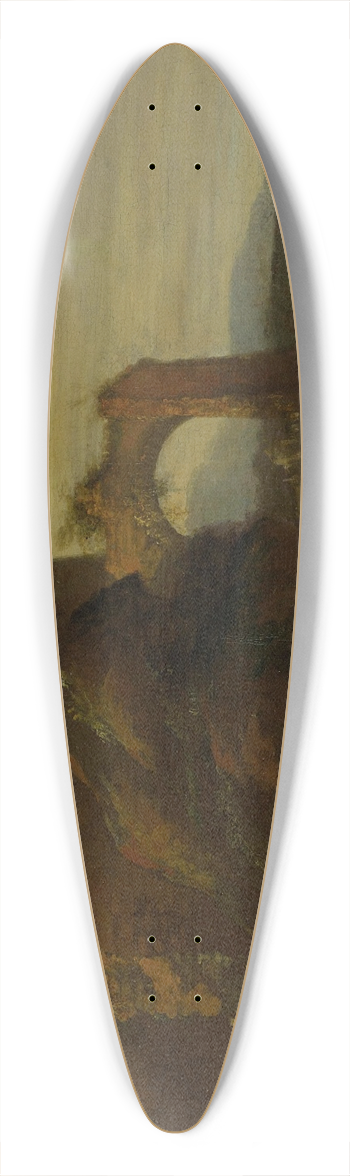 Andries Both - Pastoral Landscape With Ruins 39.3 inch art pintail longboard deck