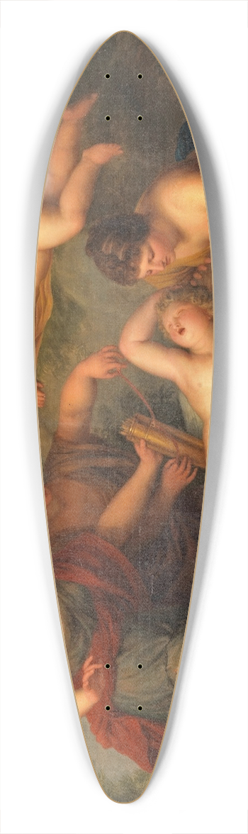 Andries Cornelis Lens - The disarming of Cupid 39.3 inch art pintail longboard deck