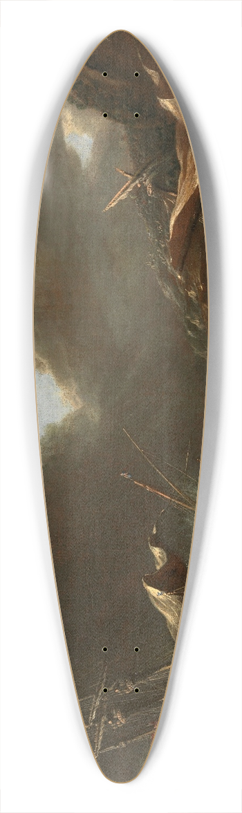 Andries van Eertvelt - Storm at Sea 39.3 inch art pintail longboard deck