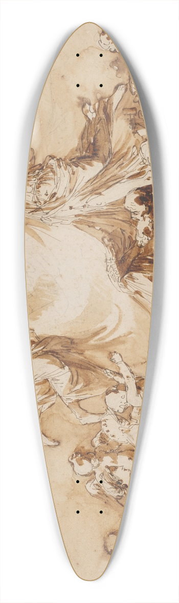 Andr Jean Lebrun - An Allegory of the Arts Vanquishing Time, Surmounted by a Medallion Portrait of King Stanislaw August of Poland as Patron of the Arts 39.3 inch art pintail longboard deck