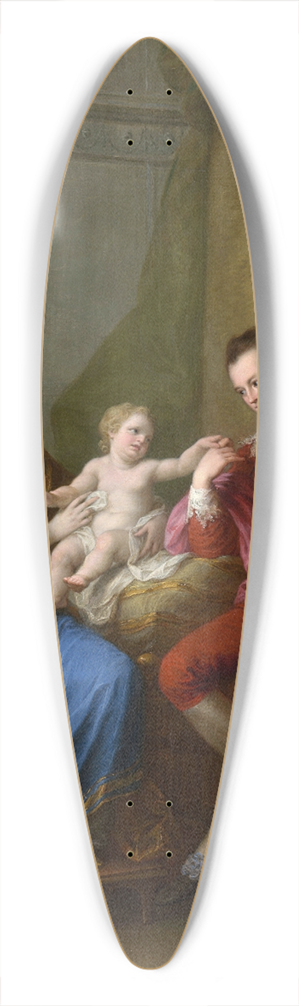 Angelica Kauffmann - Edward Smith Stanley, Twelfth Earl of Derby, with His First Wife, Lady Elizabeth Hamilton and Their Son, Edward Smith Stanley 39.3 inch art pintail longboard deck Angelica Kauffmann - Edward Smith Stanley, Twelfth Earl of Derby, with His First Wife, Lady Elizabeth Hamilton and Their Son, Edward Smith Stanley 39.3 inch art pintail longboard deck