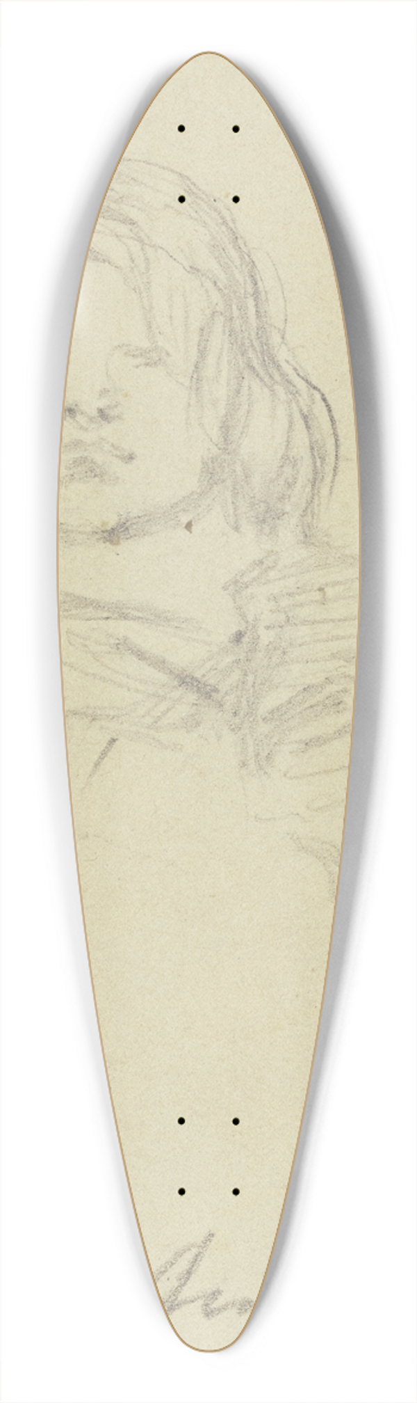 Angilbert Gbel - Childs bust from the front 39.3 inch art pintail longboard deck