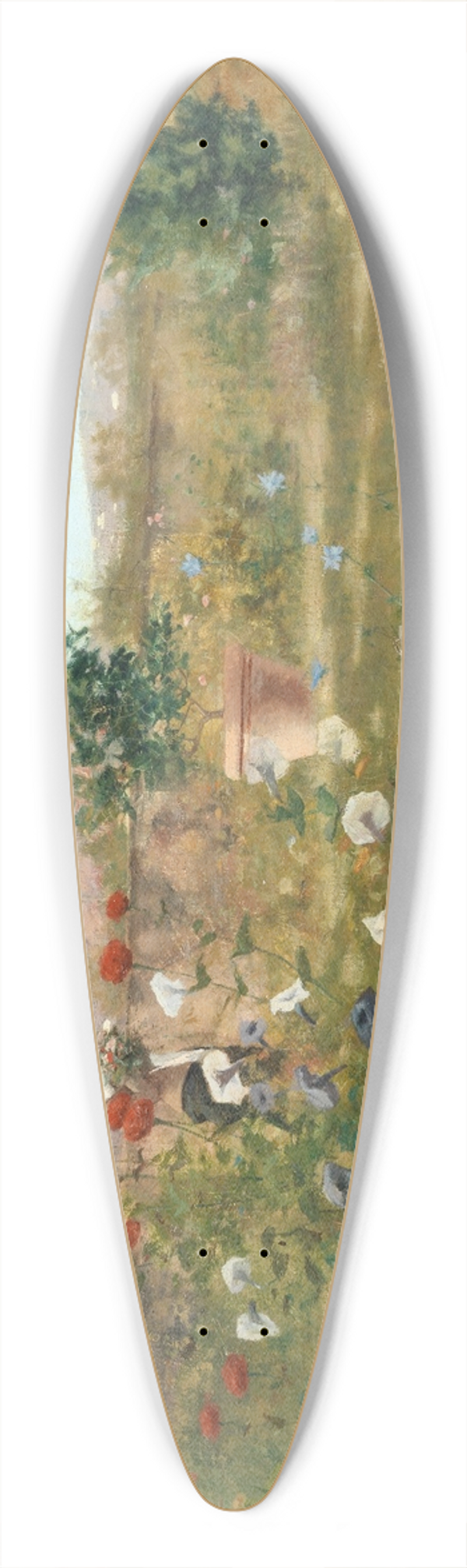 Angiolo Tommasi - Giardino con donna 39.3 inch art pintail longboard deck