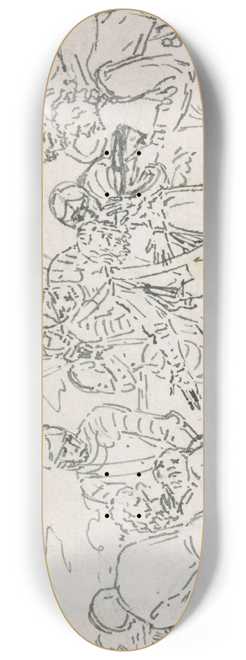 Benjamin West - Study for the Death of a Knight 8.25 inch art skate deck