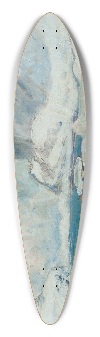 Anna Boberg - Svolvaer Harbour at the Height of the Fishing Season.Study from Lofoten 39.3 inch art pintail longboard deck