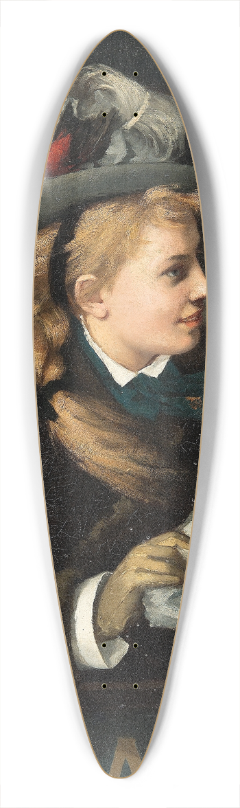 Anna Nordgren - Lady in a Train Window 39.3 inch art pintail longboard deck