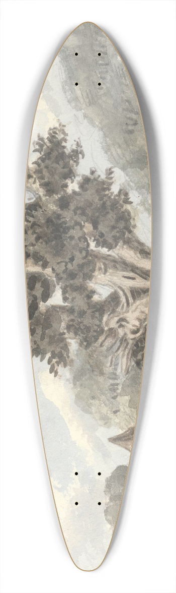 Anne Rushout - Queen Elizabeths Oak near Finborough Hall July 31, 1824 39.3 inch art pintail longboard deck
