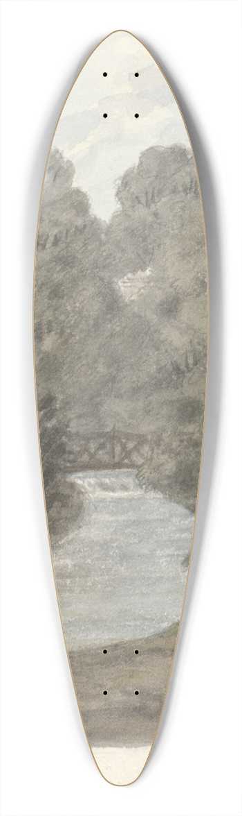 Anne Rushout - Thornery Pool, Sezincote 39.3 inch art pintail longboard deck