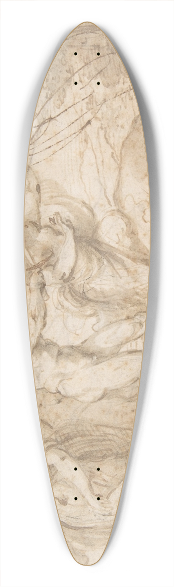 Annibale Carracci - Perseus Beheading Medusa 39.3 inch art pintail longboard deck