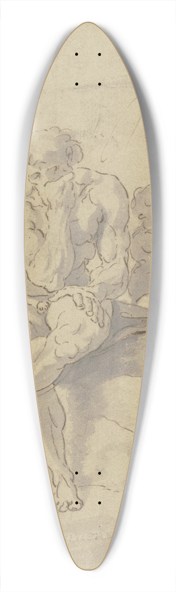 Annibale Carracci - Saturn auf Wolken sitzend, Amor hlt die Sense 39.3 inch art pintail longboard deck